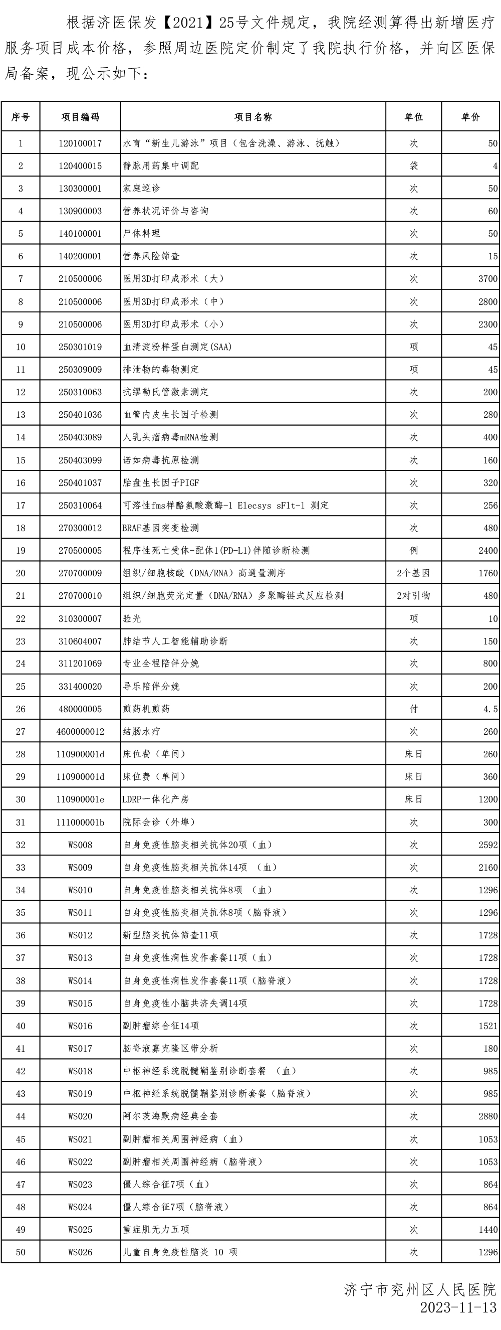 20231114济宁市兖州区人民医院关于新增医疗服务项目收费价格公示2023-10月-1.jpg